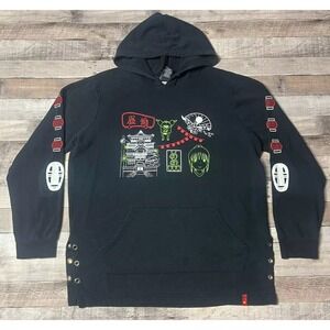 Spirited Away Hoodie Adult XL Black Vintage Studio Ghibli Anime Manga 2001